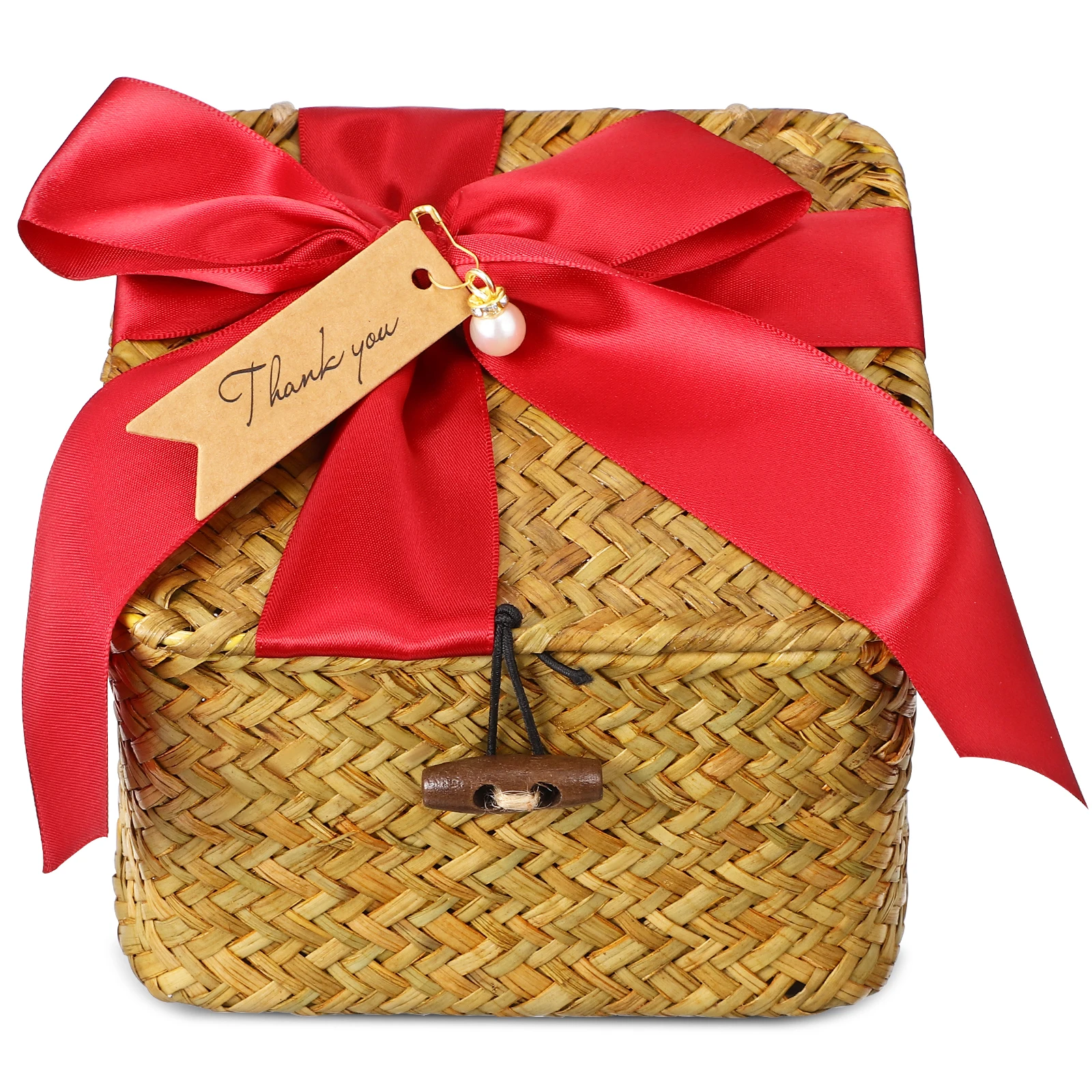 

Seagrass Woven Laundry Box Red H Woven Rattan Storage Basket Storage Box With Lid With Lid woven Retro Laundry Rattan Basket