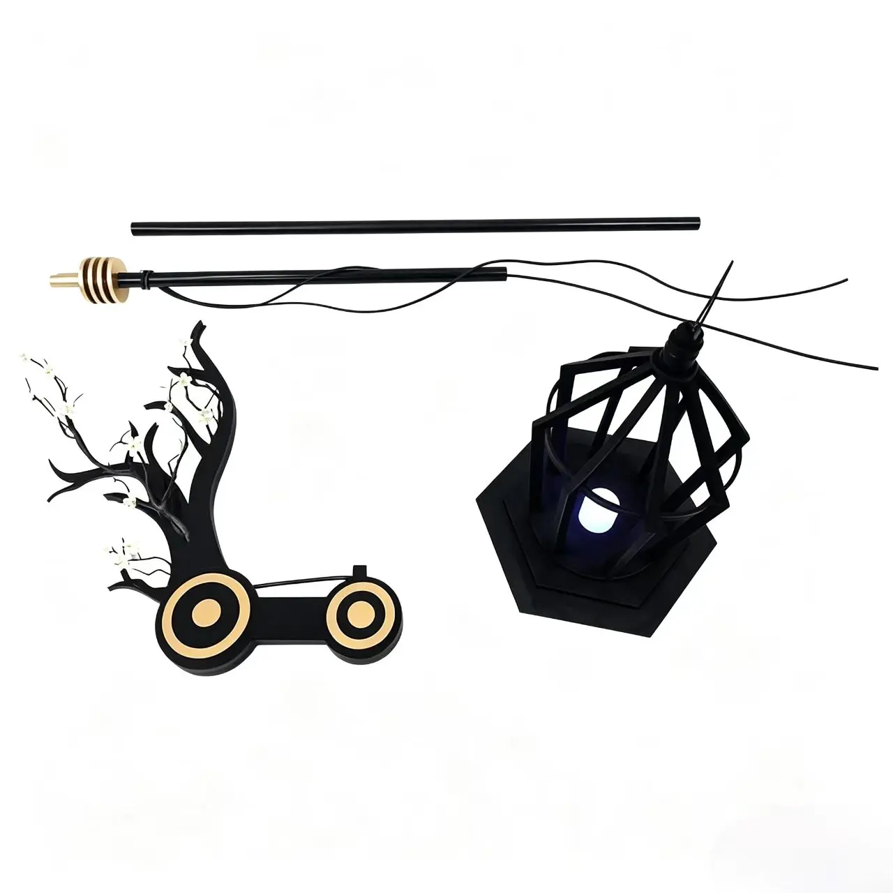 Arknights Nightingale Cosplay Prop Black Lantern Staff Halloween Christmas Party Role Play Costume Accessory view 6