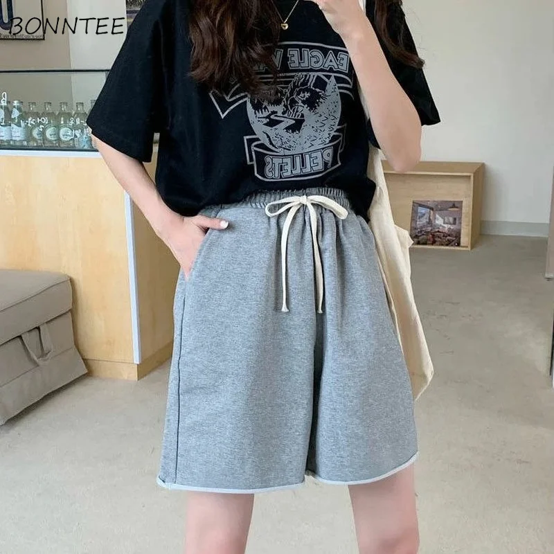 Shorts Women Sporty New Solid High Waist Casual Beach Party Korean Version Clothing Summer Comfortable All-match Couples Fashion