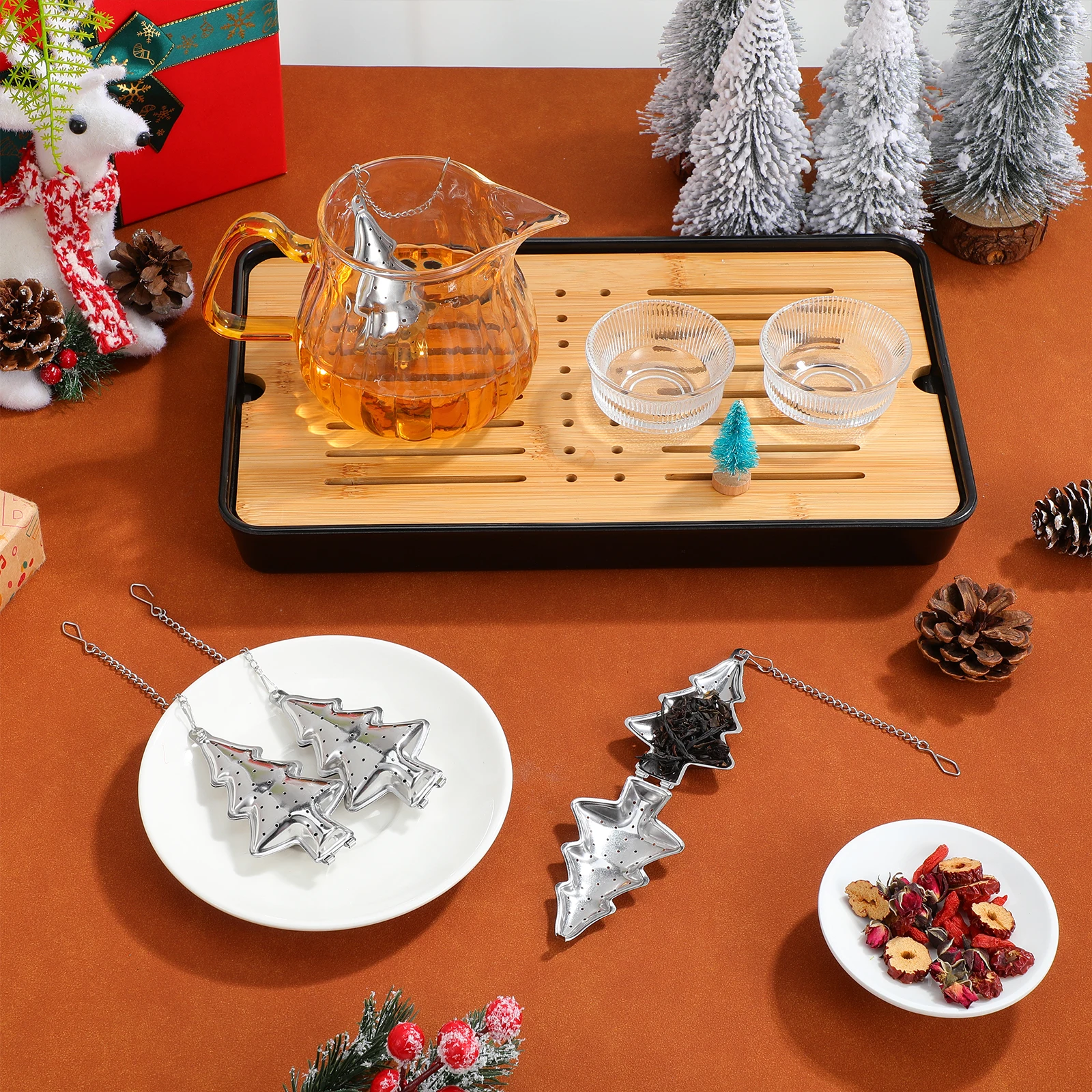 

6pcs Stainless Steel Infuser Fine Hole Filter For Loose Leaf Tea Brewing Tool Tea Strainer Household Office Kitchen Bar Use