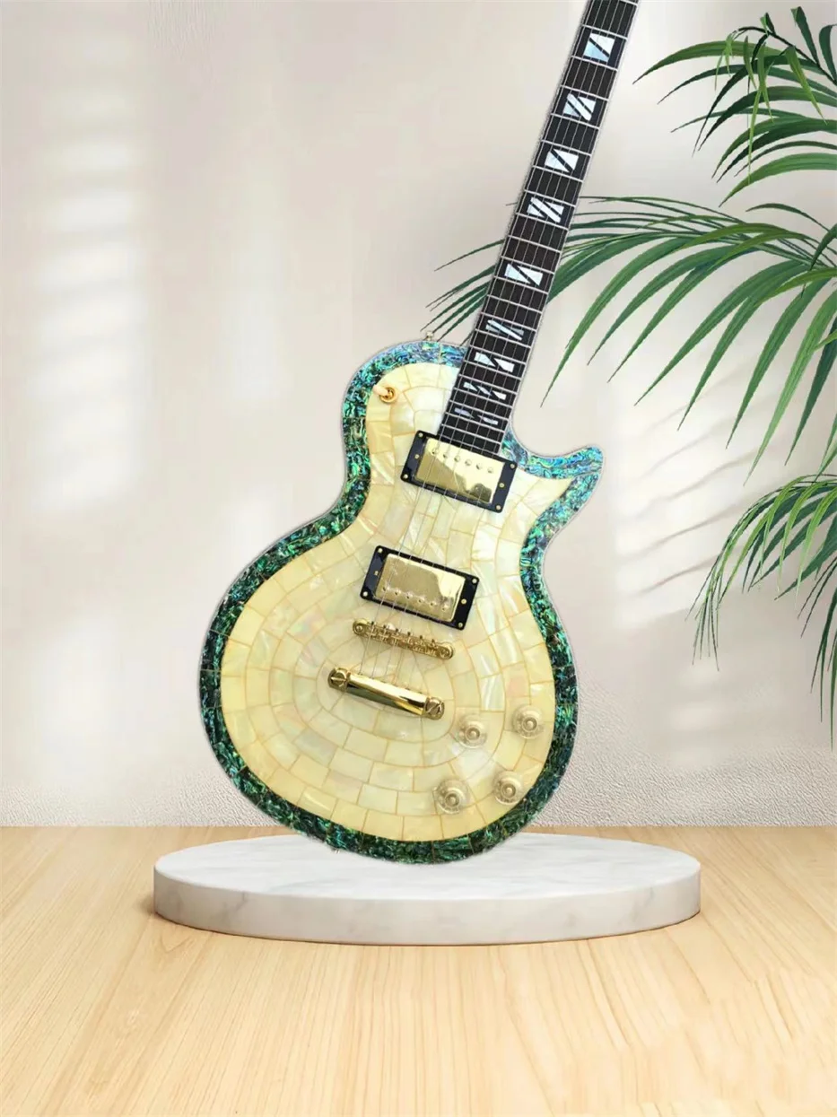 Custom Shop, Made in China,Custom High Quality Electric Guitar,Abalone Inlaid body,Gold Hardware,