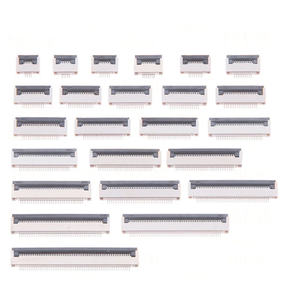 10pcs/lot 4P-40P 4P 6P 8P 10P 12P FPC FFC For Flat Cable Connector 0.5mm 1mm Pitch Under Clamshell Socket 14P 16P 20P 22P 24P 40