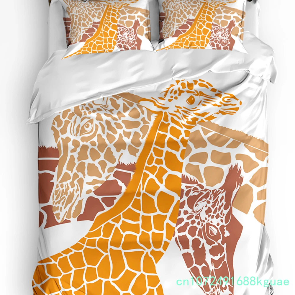 Giraffe Animal Duvet Cover Bed Bedding Set For Double Home Textile Quilt Cover Pillowcases Bedroom Bedding Set (No Sheet)