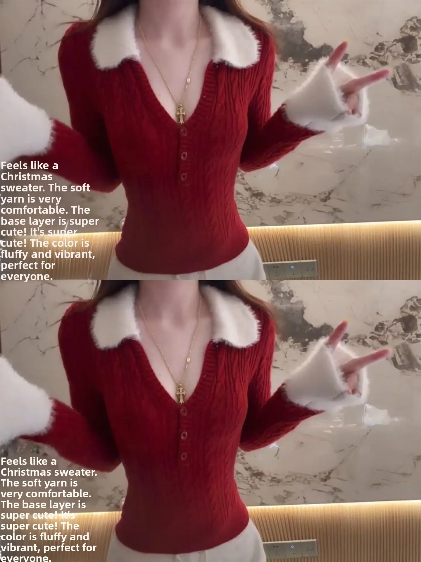 

Korean Sle Red Long Sve Slim Fit V-Ne Knitted Sweater Women's Autumn Winter Inner Wear New Year Celebration Base Layer...