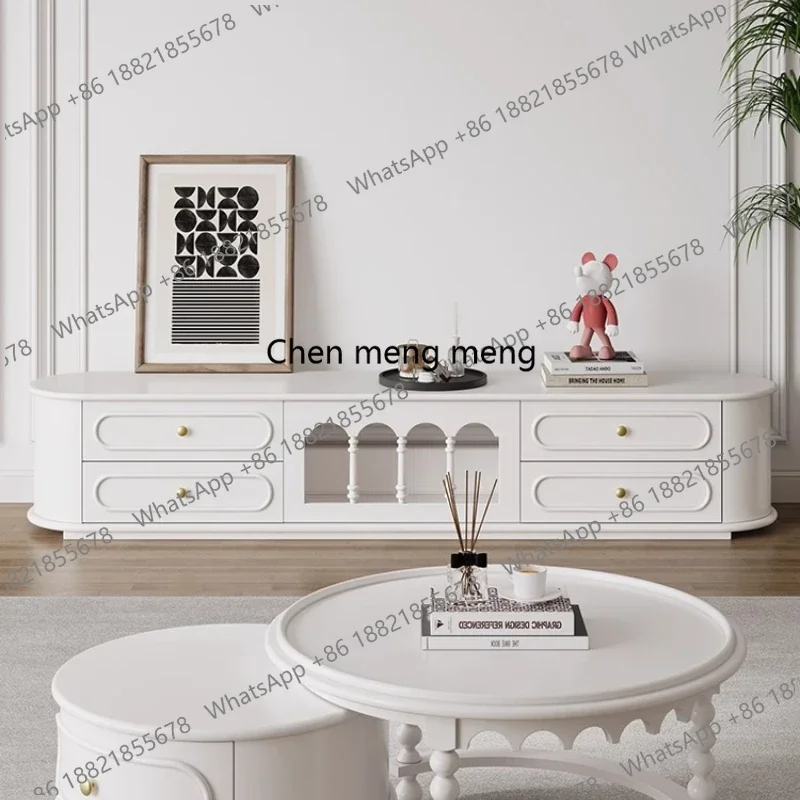 

French Cream Style Tv Table Designer Storage Living Room Modern Universal Tv Table Organizer Hallway Muebles Home Furniture