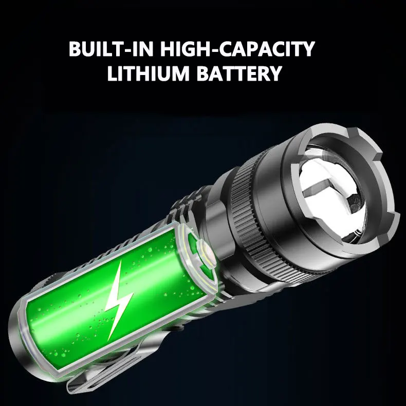 Mini linterna Led brillante fuerte, batería recargable por Usb, función de Banco de energía, linterna para acampar al aire libre, pesca, senderismo