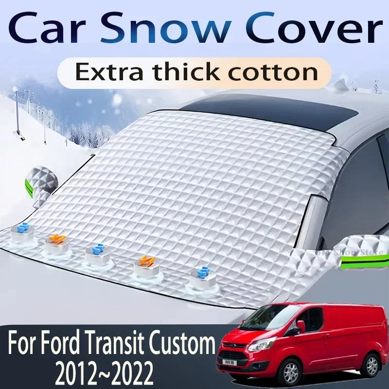 Car Cover For Ford Transit Custom 2012~2022 Front Windshield Snow Ice Shield Protector Window Shade Cover Exterior Accessories