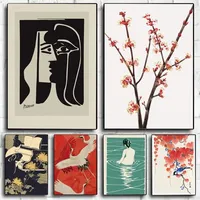 Picasso Bird Crane Kanagawa Retro Abstract, HD Canvas Print Poster, Home, Living Room, Room, Study Decoration Painting