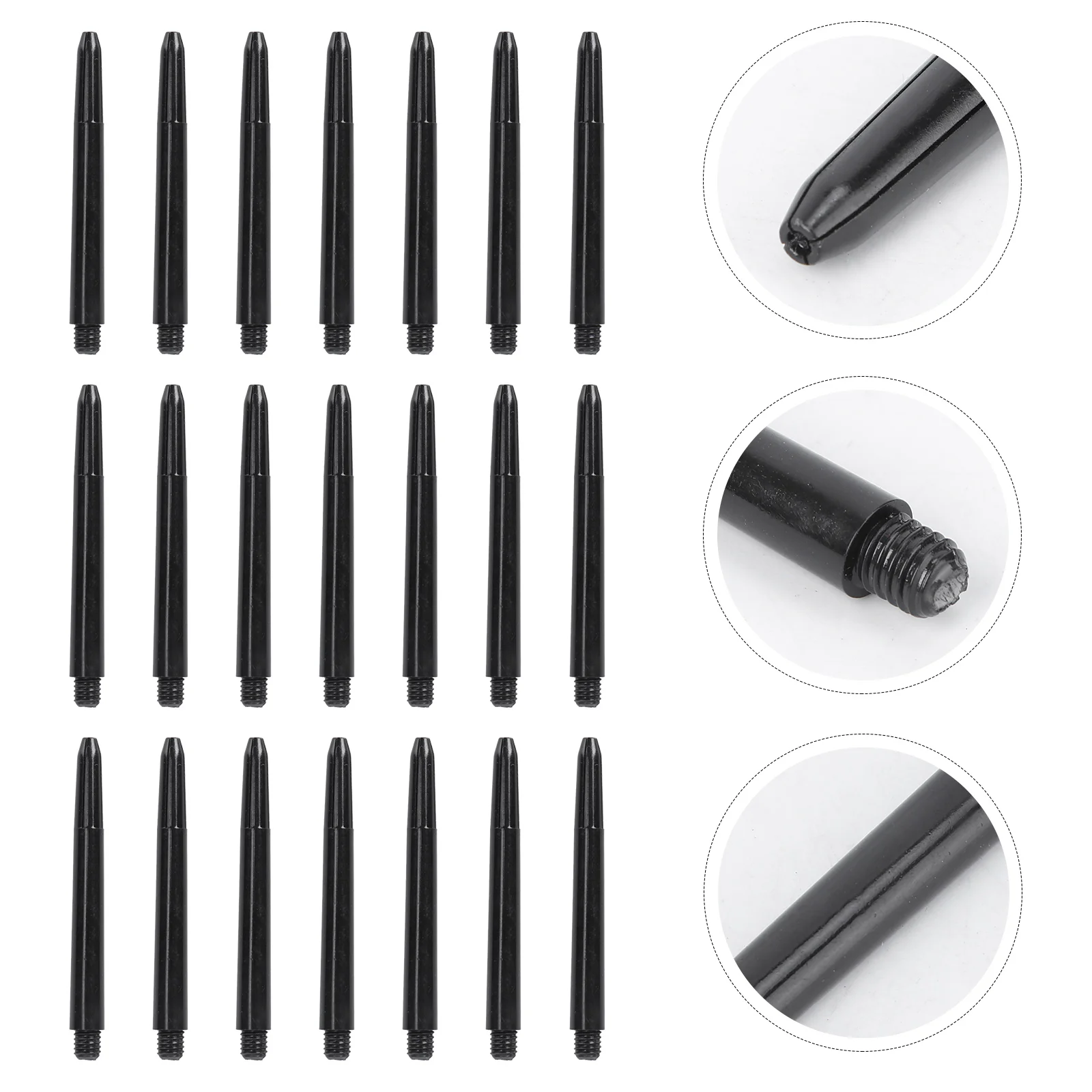 

100pcs Plastic Shafts Accessories Stems Plastic Pole Rod with Standard 2BA Screw Thread (Black)