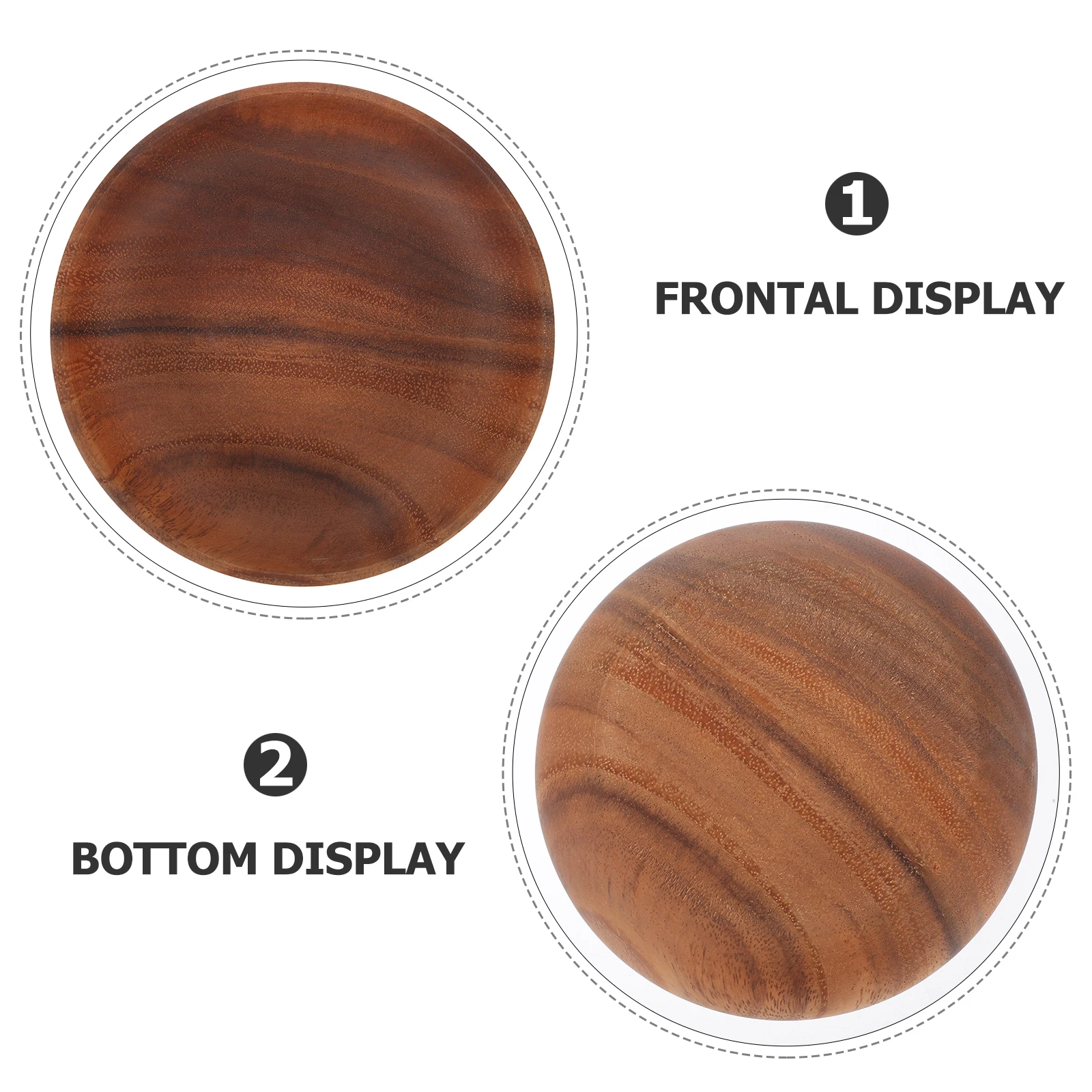 

Wooden Plate Round Shaped Dish Mini Condiment Bowls Food Serving Decorative Salad Versatile Dipping Bowls Home Restaurant Wood