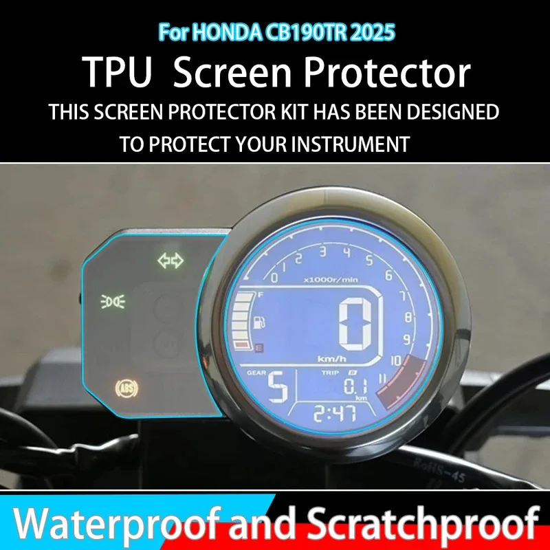 

2025 CB190TR Motorcycle Screen Protector for Honda CB190TR, Anti-Scratch Protective Film for 2025-TPU Dashboard Panel