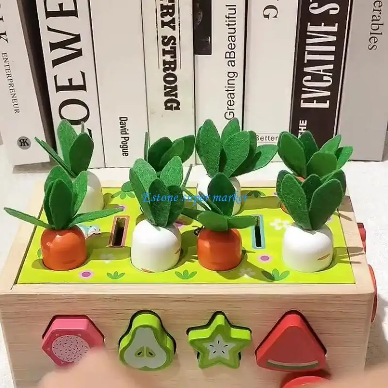 

090B Wooden Box Simulation Farm Matching Toy Baby Fine Motor Skill Training Toy