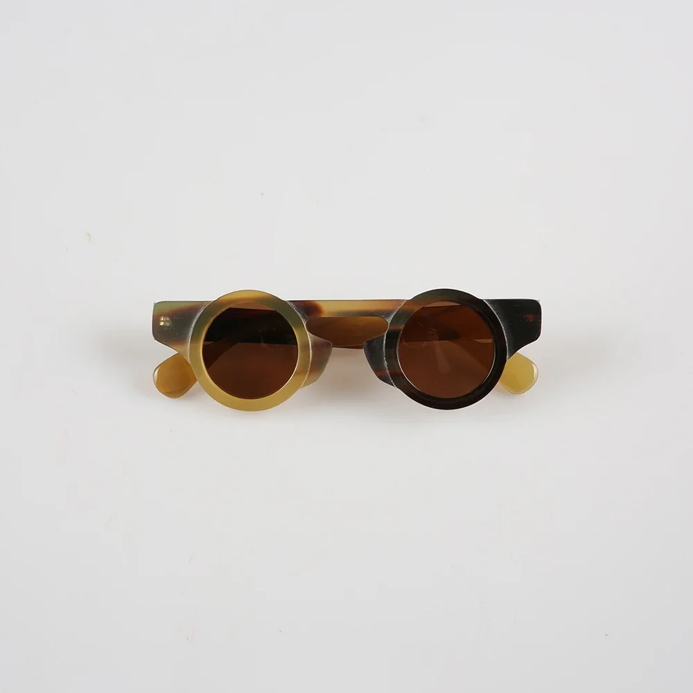 

Women Sunglasses Man Unique Round Polarized Vintage Handmade Natural Horn Luxury Fashion Sunglass Men Cool Glasses