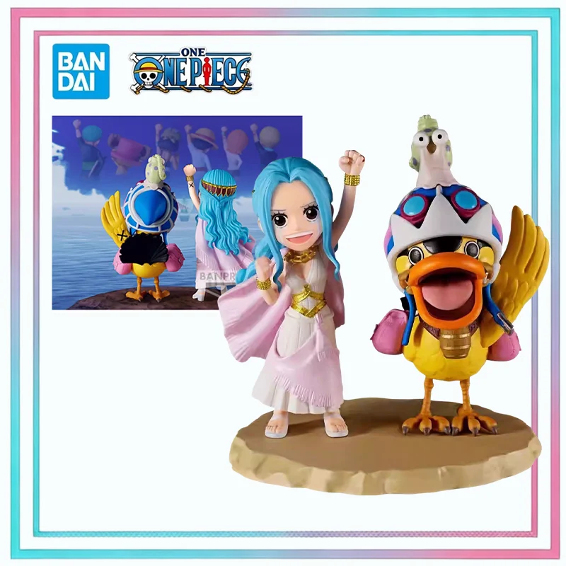 Figura de Acción Original de Bandai Banpresto, One Piece WCF Log Stories, Nefeltari Vivi y Karoo Duck, Muñeco de Anime, Juguete Coleccionable, Regalo