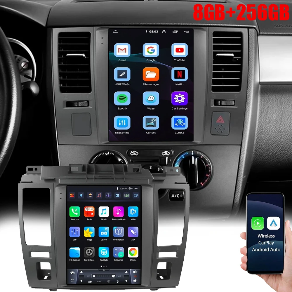 2 Din Android 15 Car Radio For Nissan Tiida C11 2004 - 2013 Carplay Auto Multimedia Video Player 9.7