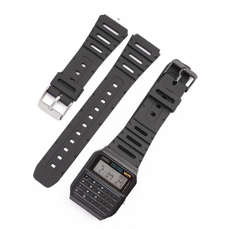 Weiches Uhrenarmband für Casio Uhren CA-53W CA-61W FT-100W W-520U W-720G TPU 18mm 20mm Armband FT100W – Detail 1