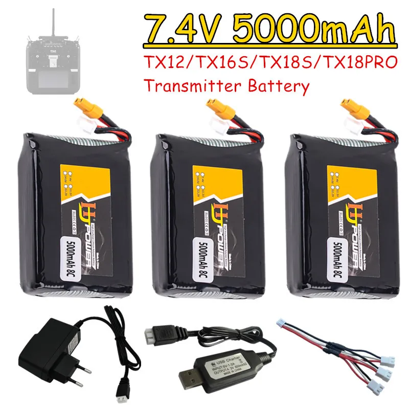 Radiomaster 7,4V 5000mAh 8C Sender-Akku mit XT30-Stecker für Radiomaster TX12/TX16S/TX18S/TX18PRO Sender-Zubehör