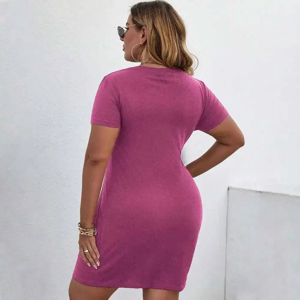 

Новое облегающее весеннее платье Y2K с коротким рукавом, плиссированное, однотонное, с эффектом подтяжки бедер, в стиле «Sexy Spicy Girl»