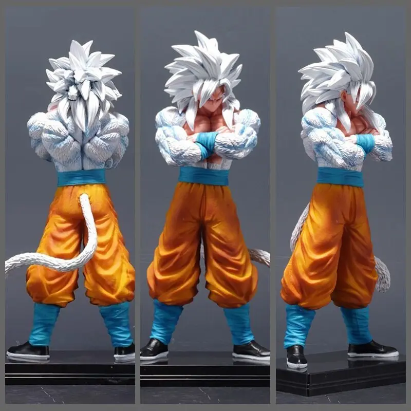 

Dragon Ball Super Saiyan White Hair Goku Figure Double Head Interchangeable Pvc Statue Model Collectible Desktop Toy Adult Gift