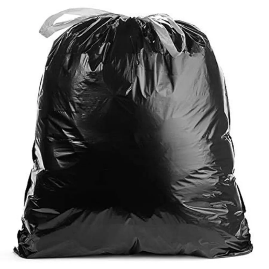 

45-55 Gallon 1.25 MIL Black Garbage Bags With Drawstrings Fits Rubbermaid Brute Trash Cans - 40" x 45" - Pack of 100 - For Comm