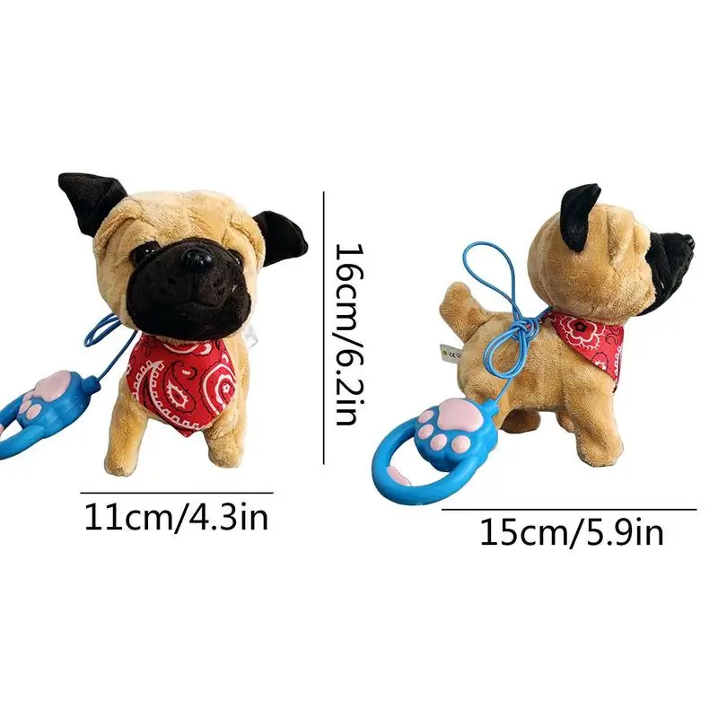 Jouet coule électronique en peluche pour animaux de compagnie, chiot, chien robot, télécommande, laisse