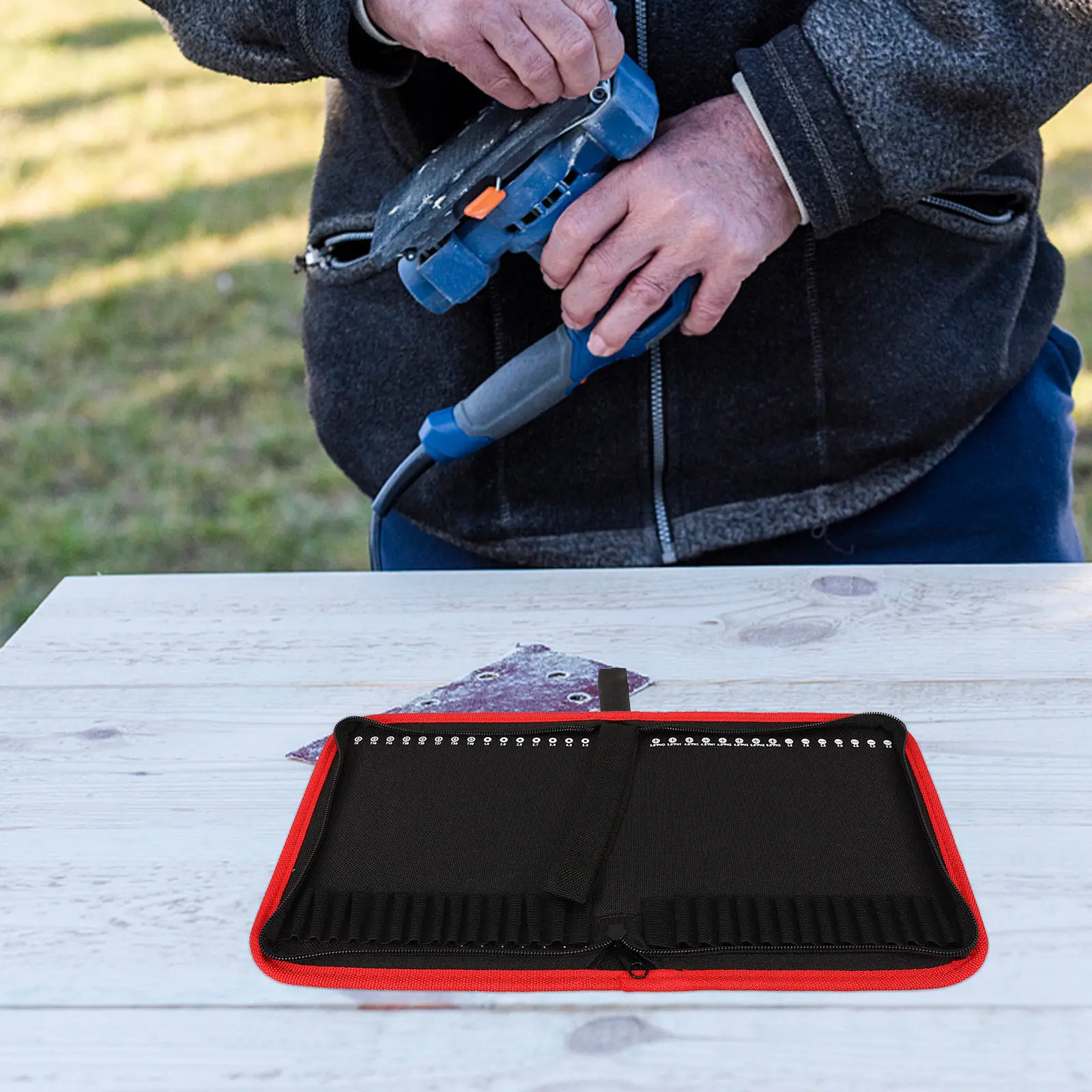 

Сумка для хранения сверл из холщовой ткани на молнии, сверхпрочная, портативная, ручная, для инструментов, большой вместимости, для мастеров DIY