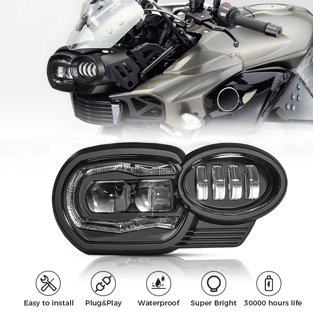 For BMW K1200R 2005-2009 For BMW K1300R 2010-2013 Complete LED Projector Headlight Assembly Motorcycle LED Headlights