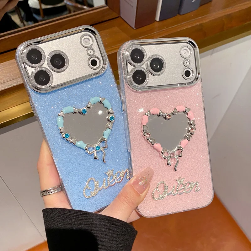 

Love Nectarine 3D Makeup Mirror compatible with iPhone 16 Pro Max case Apple 15 Pro, soft-edged 14 Plus