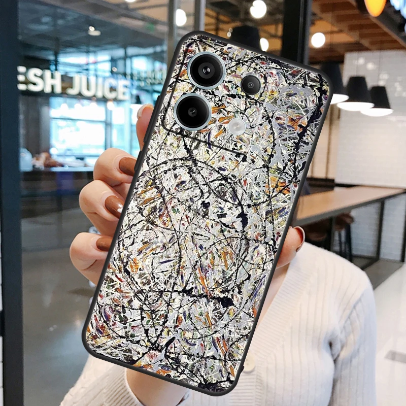 Jackson Pollock Free Form painting Cover For Xiaomi Redmi Note 13 Pro 12 11 9 10 Pro 9S 10S 11S 12S Redmi 12 10C 12C 13C Case