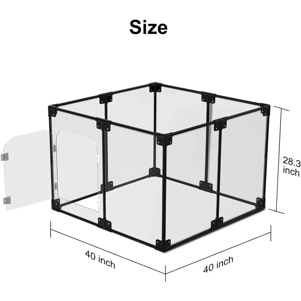 z Pet Pen Pens for Dogs Crate Cage Kennel Dog Fence Clear Dog Playpen for Small Medium Dogs Puppy and Rabbit Indoor