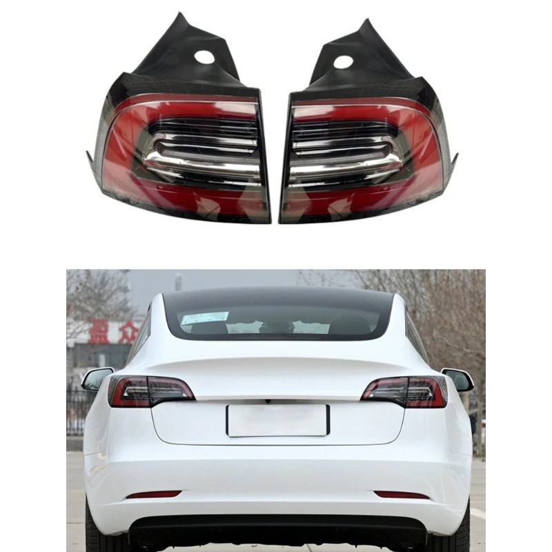 

For 2018 Tesla Model 3 North American version 3-Pin Outer Tail Light Cover Assembly Rear Taillight Car Modification Accessory