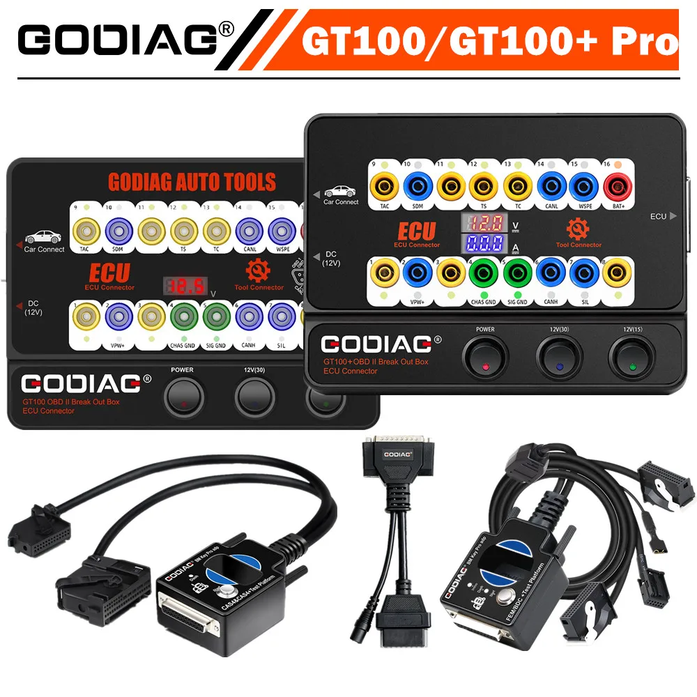 GODIAG GT100 GT100+ Pro OBDII Break Out Box ECU Connector FEM/BDC CAS4/CAS4+ Test Platform for VVDI2/IM608/IM508/K518 Pro/CGDI