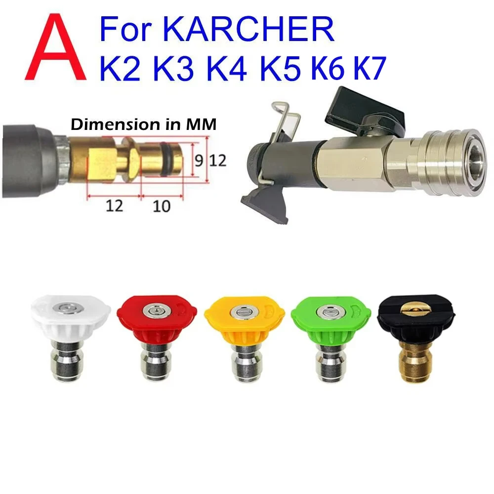 Hochdruck-Waschkugelhahn-Set, 1/4 Zoll, Schnellverbinder für Karcher Lavor Stihl Nilfisk-Schlauch, Direktverbindungsschalter, Ein/Aus – Detail 6