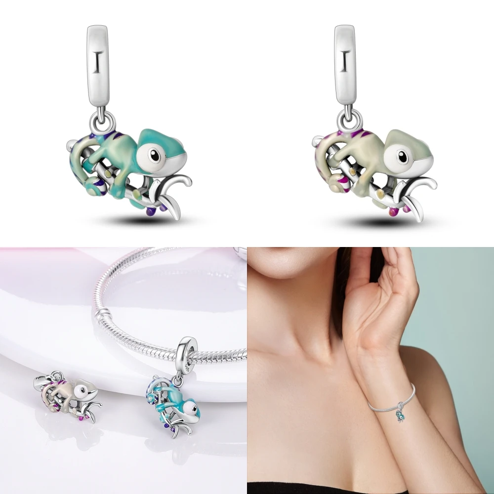 Hot 92 Stijl 925 Sterling Zilveren Kameleon Vuurvlieg Schattige Dieren Hanger Kralen Fit Originele Pandora Armbanden Bedels Sieraden Geschenken