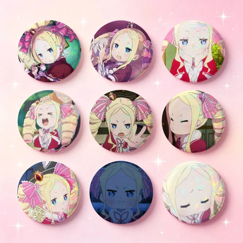 Beatrice Anime Figure Badges Button Round Creative Pin Brooch Badge Bag Decor Accessories Fans Collect Friends Gifts