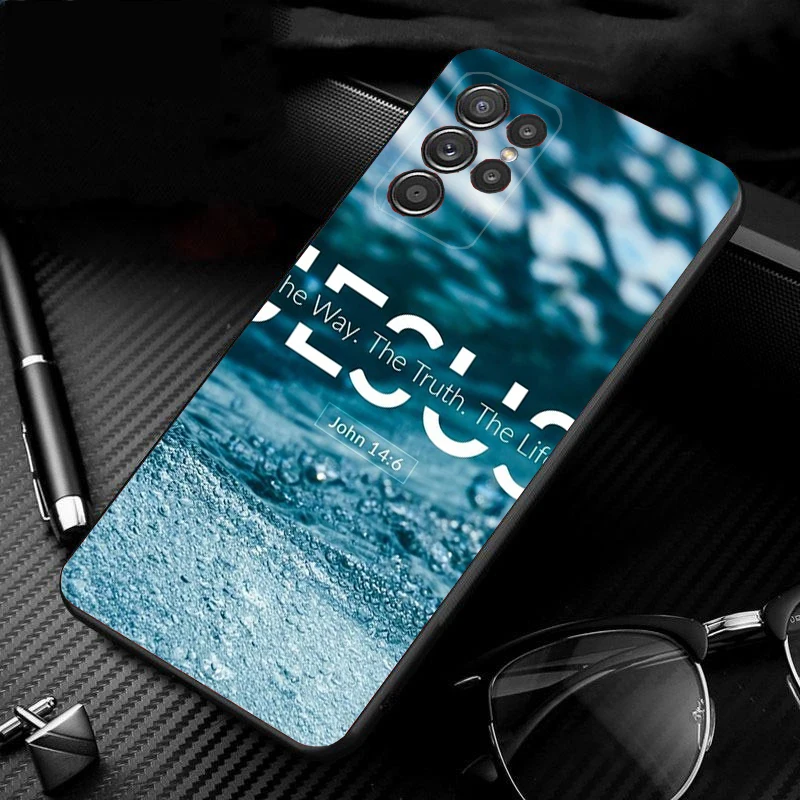 Phone Case for Samsung Galaxy S25 S24 S23 S22 S21 S20 Ultra S20 S22 S21 S20 FE S24 Plus Bible verse Jesus Christian God