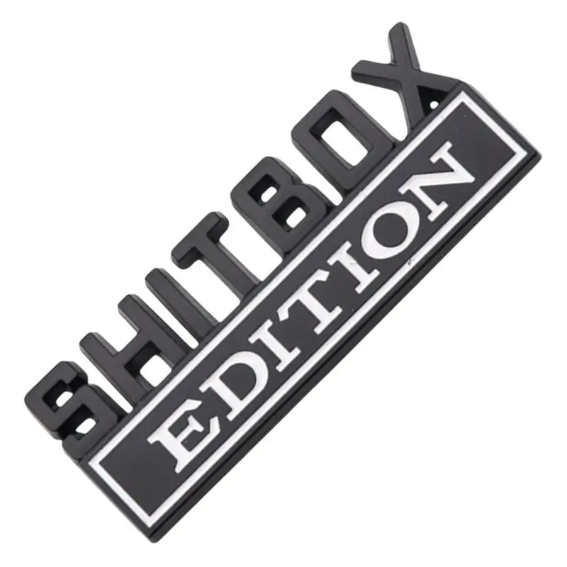 

Shitbox Edition Sticker 3D Car Emblems Shitbox Design Creative Novelty Decorations Funny Car Rear Decals Self Adhesive