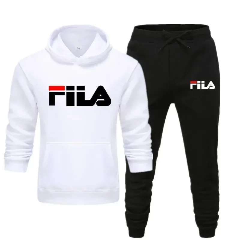 Winter and autumn men's hooded sweatshirt set, with hooded sweatshirt and sports pants: A fashionable hooded sweatshirt and swea