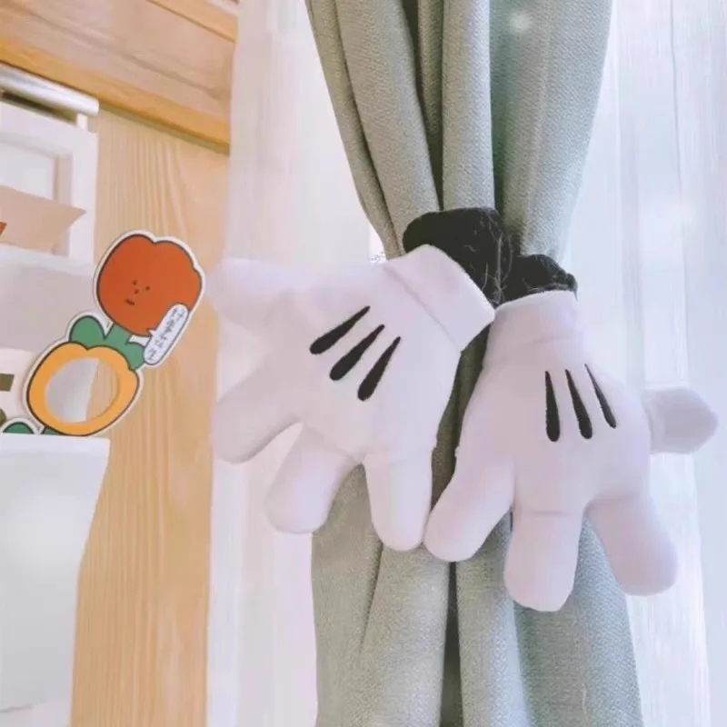 Fermoir de rideau Disney Mickey Palm, bande élastique en peluche, embrasses, porte-clips de rideau de dessin animé, rideau de chambre d'enfant, décoration de maison