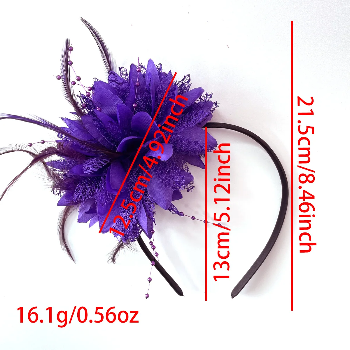 Vrouwen Tovenaar Hoed Hoofdband Bloem Veer Mesh Garen Cocktail Party Bruiloft Haaraccessoires Hoofddecoratie