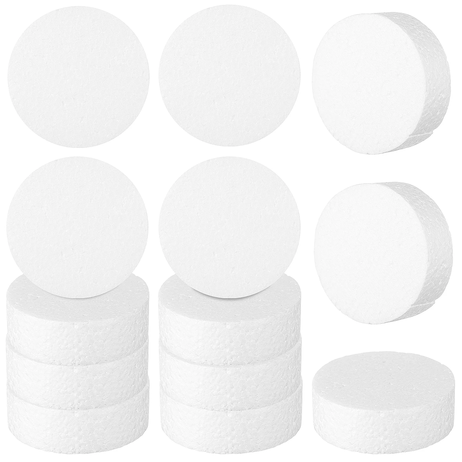 18pcs Foam Circles Handcraft Foam Plates Cake Decorating Foam Blocks Craft Foam Blanks Foam Cake Model Craft Project Supplies