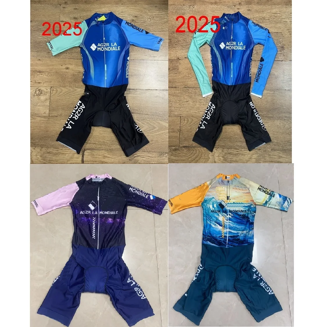 

LASER CUT Skinsuit 2025 AG2R TEAM Bodysuit SHORT Cycling Jersey Bike Bicycle Clothing Maillot Ropa Ciclismo