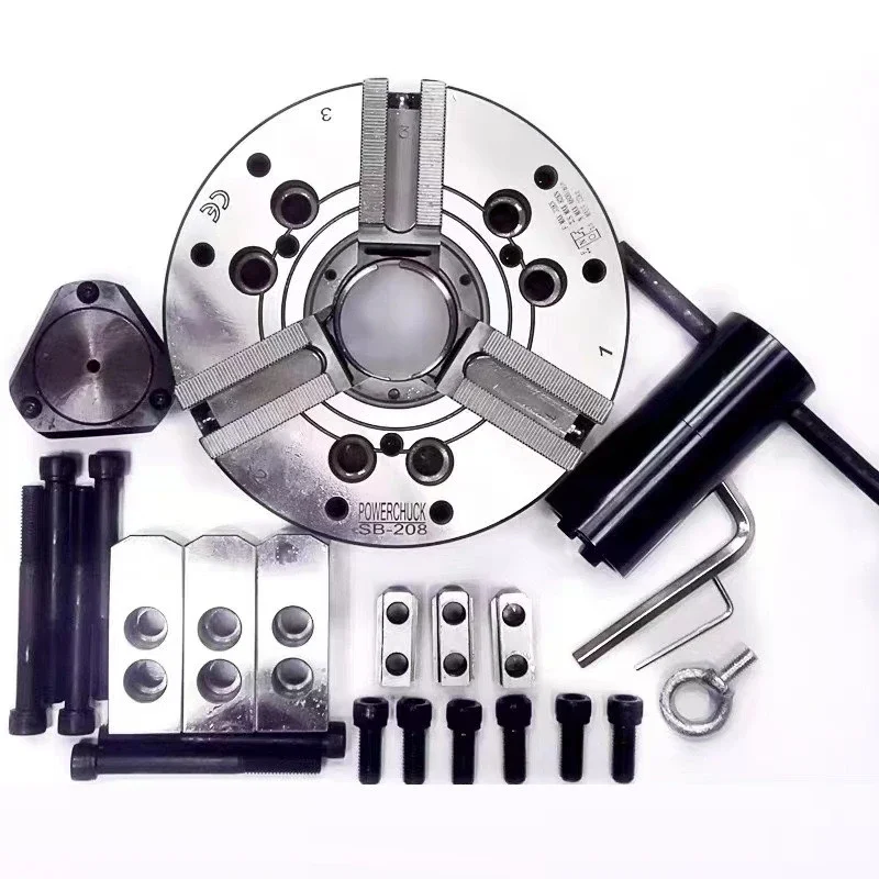 Three-jaw hollow hydraulic chuck, steel body, high precision SB-204 205 206 208 210 212 215 inch