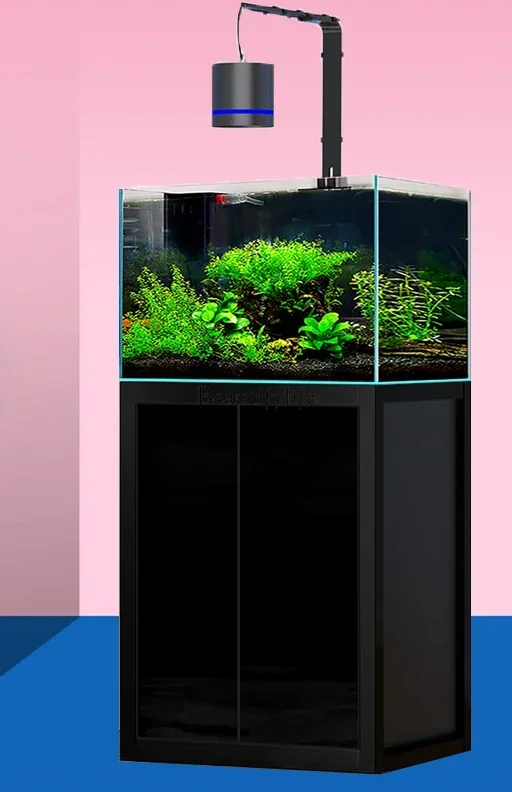 

LD33Small Square Water Plants Super White Glass Fish Tank Aquarium Bottom Filter Ecological Lazy Automatic Circulation