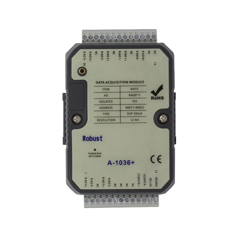 

Isolation Analog Module with 6AO RS-485 Modbus RTU (A-1036+)