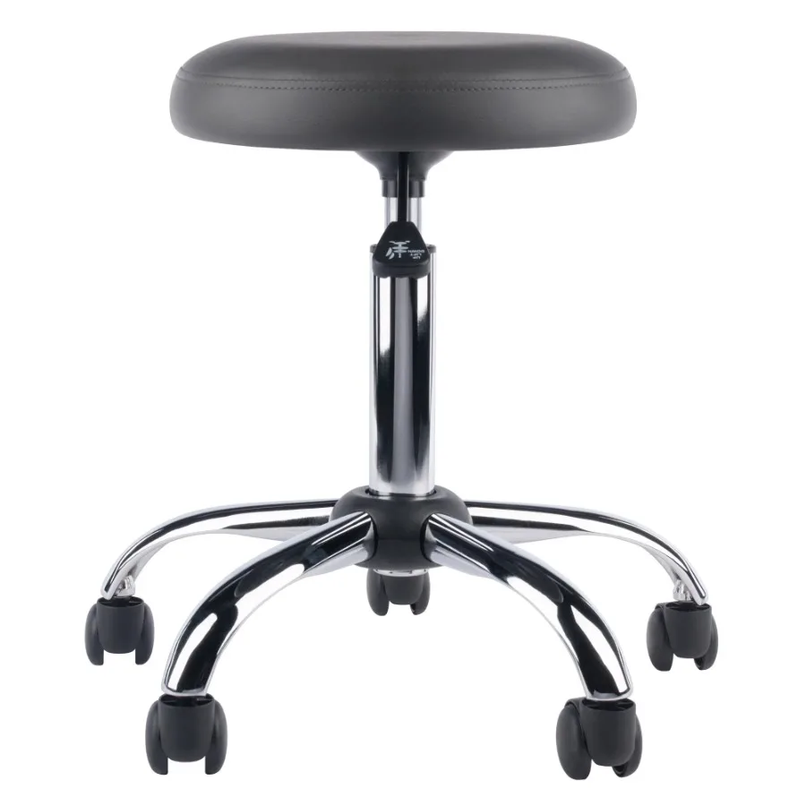 Adjustable Cushion Seat Swivel Stool Charcoal and Chrome Commercial Grade Office Furniture