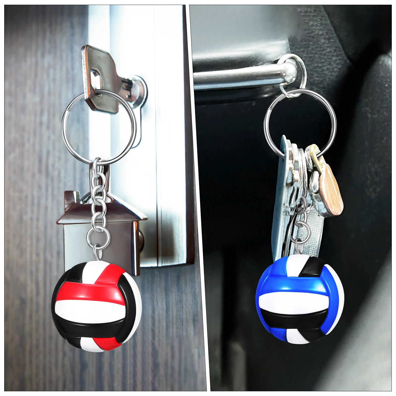 

4 Pcs Volleyball Keychain Trinkets Accessories for Women Charm Minuature Chains Keyring