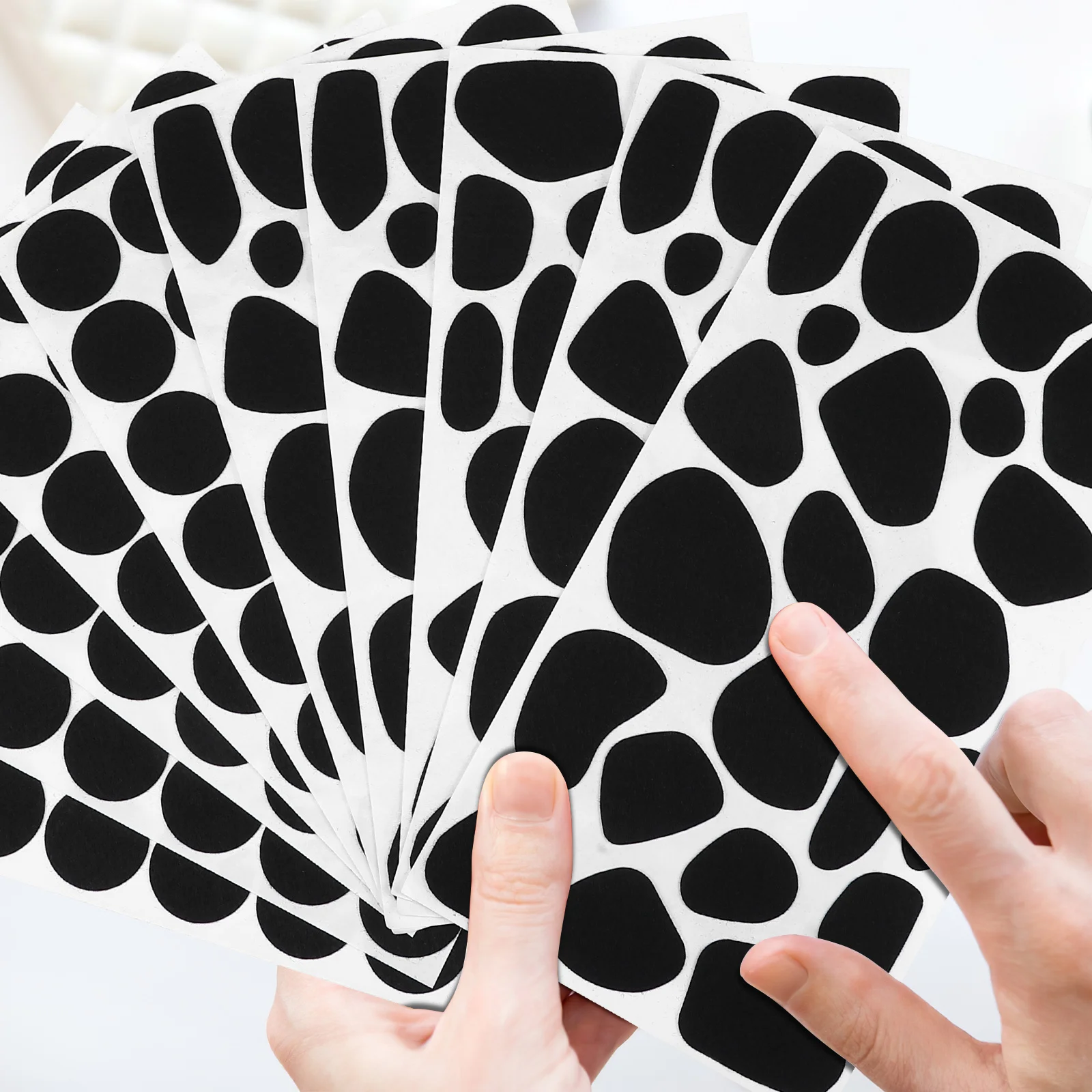 

10 Sheets Adhesive Felt Stickers Self Adhesive Felt Spots Soft Fabric Stickers Dalmatian Spots Decorative Clothes