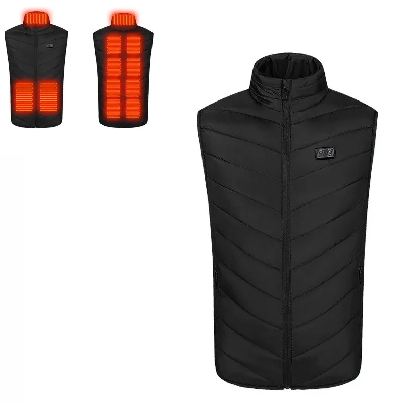 Smart Electric Heated Vest USB Charging Windproof Breathable Far Infrared Heated Washable Heated Vest 13 Area heating