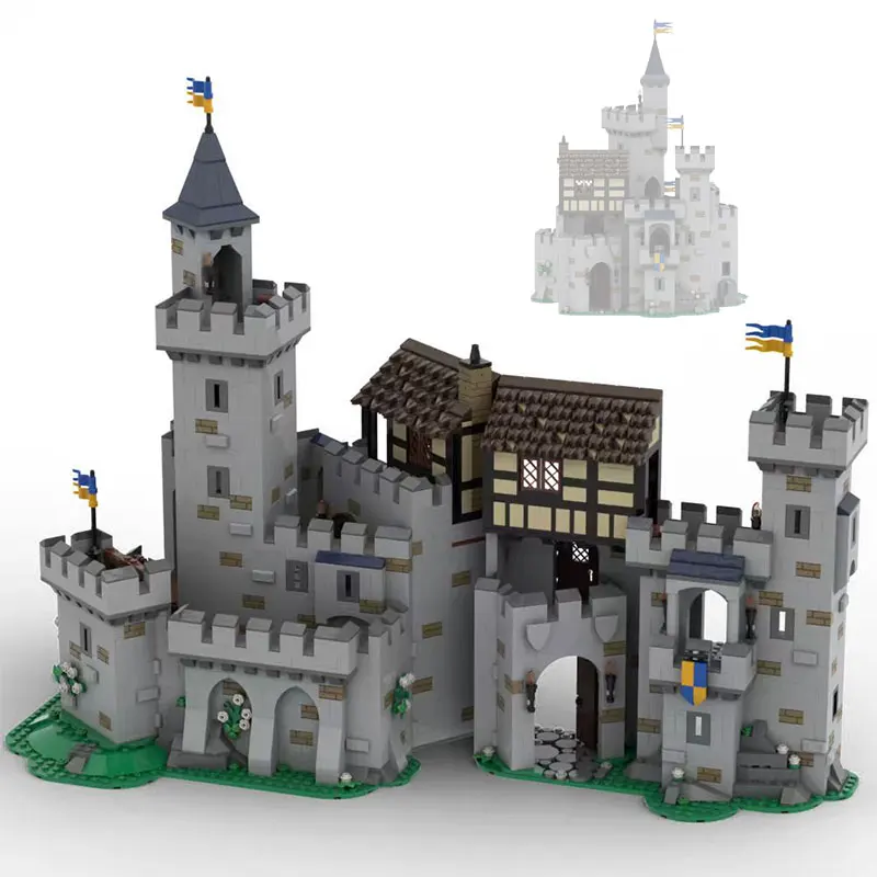 

Распродажа, новые товары, игрушки для обработки MOC-236017, 3381 шт., сборка мелких частиц, строительные блоки, средневековый строительный замок 141197 w